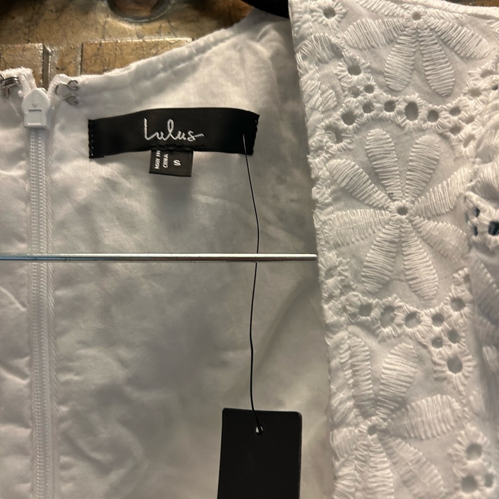 Lulu's White Eyelet Mini Dress - Picture 5 of 5